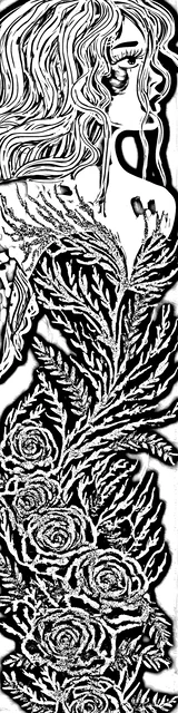 Free colorable bookmarks of an ornate mermaid design